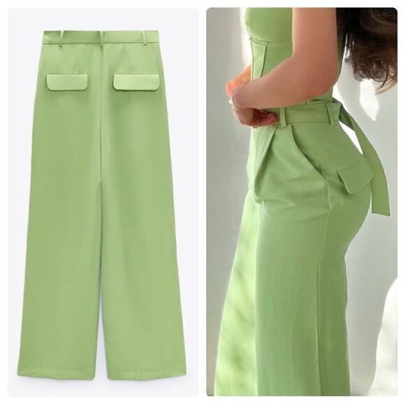 Zara Front Pleat Pants Lyocell Dress - Picture 3 of 5